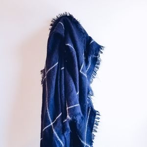 APT9 Navy Plaid Blanket Scarf
